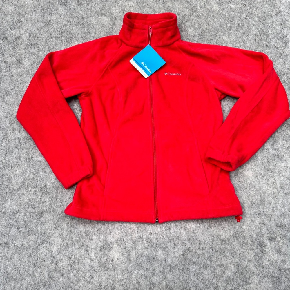 Columbia Benton Springs Full Zip Fleece Jacket Red Womens Medium WL6439-691 NWT